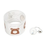 GloboStar® BEAR 204-0018 Παιδικό Κρεμαστό Φωτιστικό Φιγούρα Μονόφωτο 1 x E27 IP20 Πολύχρωμο Ύφασμα - Μ28 x Π28 x Υ24cm