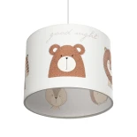 GloboStar® BEAR 204-0018 Παιδικό Κρεμαστό Φωτιστικό Φιγούρα Μονόφωτο 1 x E27 IP20 Πολύχρωμο Ύφασμα - Μ28 x Π28 x Υ24cm