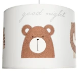 GloboStar® BEAR 204-0018 Παιδικό Κρεμαστό Φωτιστικό Φιγούρα Μονόφωτο 1 x E27 IP20 Πολύχρωμο Ύφασμα - Μ28 x Π28 x Υ24cm