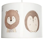 GloboStar® BEAR 204-0018 Παιδικό Κρεμαστό Φωτιστικό Φιγούρα Μονόφωτο 1 x E27 IP20 Πολύχρωμο Ύφασμα - Μ28 x Π28 x Υ24cm