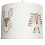 GloboStar® BEAR 204-0018 Παιδικό Κρεμαστό Φωτιστικό Φιγούρα Μονόφωτο 1 x E27 IP20 Πολύχρωμο Ύφασμα - Μ28 x Π28 x Υ24cm