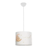 GloboStar® MOON 204-0019 Παιδικό Κρεμαστό Φωτιστικό Φιγούρα Μονόφωτο 1 x E27 IP20 Πολύχρωμο Ύφασμα - Μ28 x Π28 x Υ24cm