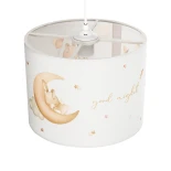 GloboStar® MOON 204-0019 Παιδικό Κρεμαστό Φωτιστικό Φιγούρα Μονόφωτο 1 x E27 IP20 Πολύχρωμο Ύφασμα - Μ28 x Π28 x Υ24cm