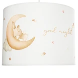 GloboStar® MOON 204-0019 Παιδικό Κρεμαστό Φωτιστικό Φιγούρα Μονόφωτο 1 x E27 IP20 Πολύχρωμο Ύφασμα - Μ28 x Π28 x Υ24cm