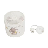 GloboStar® ELEPHANT 204-0020 Παιδικό Κρεμαστό Φωτιστικό Φιγούρα Μονόφωτο 1 x E27 IP20 Λευκό Ύφασμα - Μ24 x Π24 x Υ23cm
