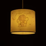 GloboStar® ELEPHANT 204-0020 Παιδικό Κρεμαστό Φωτιστικό Φιγούρα Μονόφωτο 1 x E27 IP20 Λευκό Ύφασμα - Μ24 x Π24 x Υ23cm