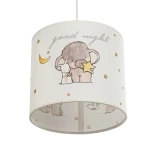 GloboStar® ELEPHANT 204-0020 Παιδικό Κρεμαστό Φωτιστικό Φιγούρα Μονόφωτο 1 x E27 IP20 Λευκό Ύφασμα - Μ24 x Π24 x Υ23cm