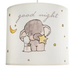 GloboStar® ELEPHANT 204-0020 Παιδικό Κρεμαστό Φωτιστικό Φιγούρα Μονόφωτο 1 x E27 IP20 Λευκό Ύφασμα - Μ24 x Π24 x Υ23cm