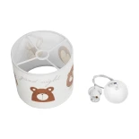GloboStar® BEAR 204-0021 Παιδικό Κρεμαστό Φωτιστικό Φιγούρα Μονόφωτο 1 x E27 IP20 Πολύχρωμο Ύφασμα - Μ24 x Π24 x Υ23cm