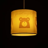 GloboStar® BEAR 204-0021 Παιδικό Κρεμαστό Φωτιστικό Φιγούρα Μονόφωτο 1 x E27 IP20 Πολύχρωμο Ύφασμα - Μ24 x Π24 x Υ23cm