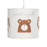GloboStar® BEAR 204-0021 Παιδικό Κρεμαστό Φωτιστικό Φιγούρα Μονόφωτο 1 x E27 IP20 Πολύχρωμο Ύφασμα - Μ24 x Π24 x Υ23cm