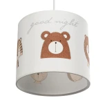 GloboStar® BEAR 204-0021 Παιδικό Κρεμαστό Φωτιστικό Φιγούρα Μονόφωτο 1 x E27 IP20 Πολύχρωμο Ύφασμα - Μ24 x Π24 x Υ23cm