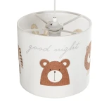 GloboStar® BEAR 204-0021 Παιδικό Κρεμαστό Φωτιστικό Φιγούρα Μονόφωτο 1 x E27 IP20 Πολύχρωμο Ύφασμα - Μ24 x Π24 x Υ23cm