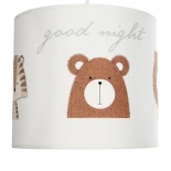 GloboStar® BEAR 204-0021 Παιδικό Κρεμαστό Φωτιστικό Φιγούρα Μονόφωτο 1 x E27 IP20 Πολύχρωμο Ύφασμα - Μ24 x Π24 x Υ23cm