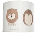 GloboStar® BEAR 204-0021 Παιδικό Κρεμαστό Φωτιστικό Φιγούρα Μονόφωτο 1 x E27 IP20 Πολύχρωμο Ύφασμα - Μ24 x Π24 x Υ23cm