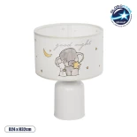 GloboStar® ELEPHANT 204-0025 Παιδικό Eπιτραπέζιο Φωτιστικό Πορτατίφ Μονόφωτο 1 x E27 IP20 Πολύχρωμο Ύφασμα με Λευκό Πλαστικό - Μ24 x Π24 x Υ32cm