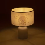 GloboStar® ELEPHANT 204-0025 Παιδικό Eπιτραπέζιο Φωτιστικό Πορτατίφ Μονόφωτο 1 x E27 IP20 Πολύχρωμο Ύφασμα με Λευκό Πλαστικό - Μ24 x Π24 x Υ32cm