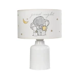 GloboStar® ELEPHANT 204-0025 Παιδικό Eπιτραπέζιο Φωτιστικό Πορτατίφ Μονόφωτο 1 x E27 IP20 Πολύχρωμο Ύφασμα με Λευκό Πλαστικό - Μ24 x Π24 x Υ32cm