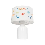 GloboStar® DINO 204-0028 Παιδικό Eπιτραπέζιο Φωτιστικό Πορτατίφ Μονόφωτο 1 x E27 IP20 Πολύχρωμο Ύφασμα με Λευκό Πλαστικό - Μ24 x Π24 x Υ32cm