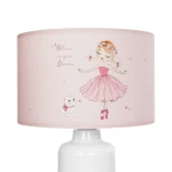 GloboStar® BALLERINA 204-0029 Παιδικό Eπιτραπέζιο Φωτιστικό Πορτατίφ Μονόφωτο 1 x E27 IP20 Πολύχρωμο Ύφασμα με Λευκό Πλαστικό - Μ24 x Π24 x Υ32cm