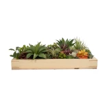 GloboStar® Artificial Garden VARIOUS PLANT 20642 Τεχνητό Διακοσμητικό Φυλλωσιάς σε Ξύλινο Πάνελ - Κάθετος Κήπος Μιξ Μ60 x Π40 x Υ20cm