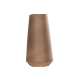 GloboStar® Artificial Garden PORTO 21288 Διακοσμητικό Κεραμικό Βάζο Καφέ Μ11 x Π11 x Υ20cm