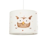 GloboStar® OWL 204-0017 Παιδικό Κρεμαστό Φωτιστικό Φιγούρα Μονόφωτο 1 x E27 IP20 Λευκό Ύφασμα - Μ28 x Π28 x Υ24cm