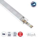 GloboStar® CURVED-PROFILE 70802-3M Προφίλ Αλουμινίου - Βάση & Ψύκτρα Ταινίας LED με Λευκό Γαλακτερό Κάλυμμα - Επιφανειακή Χρήση - Εύκαμπτο με Δυνατότητα Κυρτής Τοποθέτησης - Πατητό Κάλυμμα - Ασημί - 3 Μέτρα - Πακέτο 5 Τεμαχίων - Μ300 x Π1.8 x Υ0.5cm