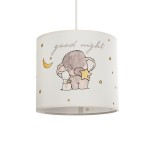 GloboStar® ELEPHANT 204-0020 Παιδικό Κρεμαστό Φωτιστικό Φιγούρα Μονόφωτο 1 x E27 IP20 Λευκό Ύφασμα - Μ24 x Π24 x Υ23cm