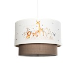 GloboStar® GIRAFFE 204-0008 Παιδικό Κρεμαστό Φωτιστικό Φιγούρα Μονόφωτο 1 x E27 IP20 Πολύχρωμο Ύφασμα - Μ30 x Π30 x Υ24cm