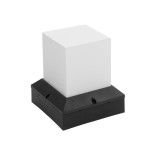 GloboStar® CUBIX 203-0245 Μοντέρνο Επιδαπέδιο Φωτιστικό Μονόφωτο 1 x E27 IP44 Μαύρο Πλαστικό - Μ22.5 x Π22.5 x Υ25cm
