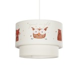 GloboStar® OWL 204-0001 Παιδικό Κρεμαστό Φωτιστικό Φιγούρα Μονόφωτο 1 x E27 IP20 Πολύχρωμο Ύφασμα - Μ30 x Π30 x Υ24cm