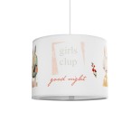 GloboStar® GIRLSCLUB 204-0010 Παιδικό Κρεμαστό Φωτιστικό Φιγούρα Μονόφωτο 1 x E27 IP20 Λευκό Ύφασμα - Μ28 x Π28 x Υ24cm