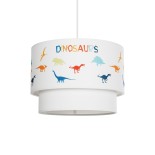 GloboStar® DINO 204-0006 Παιδικό Κρεμαστό Φωτιστικό Φιγούρα Μονόφωτο 1 x E27 IP20 Πολύχρωμο Ύφασμα - Μ30 x Π30 x Υ24cm