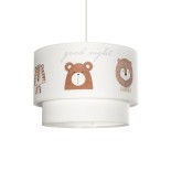 GloboStar® BEAR 204-0003 Παιδικό Κρεμαστό Φωτιστικό Φιγούρα Μονόφωτο 1 x E27 IP20 Πολύχρωμο Ύφασμα - Μ30 x Π30 x Υ24cm