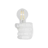 GloboStar® FIST 01137 Μοντέρνο Επιτοίχιο Φωτιστικό Απλίκα Μονόφωτο 1 x E27 IP20 Λευκό Γύψο - Μ15 x Π10 x Υ10cm