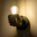 GloboStar® FIST 01138 Μοντέρνο Επιτοίχιο Φωτιστικό Απλίκα Μονόφωτο 1 x E27 IP20 Καφέ Γύψο - Μ15 x Π12 x Υ12cm