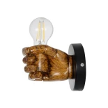 GloboStar® FIST 01138 Μοντέρνο Επιτοίχιο Φωτιστικό Απλίκα Μονόφωτο 1 x E27 IP20 Καφέ Γύψο - Μ15 x Π12 x Υ12cm