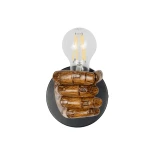 GloboStar® FIST 01138 Μοντέρνο Επιτοίχιο Φωτιστικό Απλίκα Μονόφωτο 1 x E27 IP20 Καφέ Γύψο - Μ15 x Π12 x Υ12cm