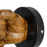 GloboStar® FIST 01138 Μοντέρνο Επιτοίχιο Φωτιστικό Απλίκα Μονόφωτο 1 x E27 IP20 Καφέ Γύψο - Μ15 x Π12 x Υ12cm