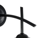 GloboStar® ISEN 01157 Μοντέρνο Επιτοίχιο Φωτιστικό Απλίκα Μονόφωτο 1 x E27 IP20 Μαύρο Μέταλλο με Λευκό Γυαλί - Μ25 x Π15 x Υ30cm