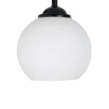 GloboStar® ISEN 01157 Μοντέρνο Επιτοίχιο Φωτιστικό Απλίκα Μονόφωτο 1 x E27 IP20 Μαύρο Μέταλλο με Λευκό Γυαλί - Μ25 x Π15 x Υ30cm