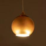 GloboStar® CANDELA 01309 Μοντέρνο Κρεμαστό Φωτιστικό Μπάλα Μονόφωτο 1 x E27 IP20 Χάλκινο Γυαλί - Μ15 x Π15 x Υ13cm