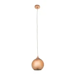 GloboStar® CANDELA 01309 Μοντέρνο Κρεμαστό Φωτιστικό Μπάλα Μονόφωτο 1 x E27 IP20 Χάλκινο Γυαλί - Μ15 x Π15 x Υ13cm