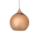 GloboStar® CANDELA 01309 Μοντέρνο Κρεμαστό Φωτιστικό Μπάλα Μονόφωτο 1 x E27 IP20 Χάλκινο Γυαλί - Μ15 x Π15 x Υ13cm