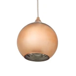 GloboStar® CANDELA 01309 Μοντέρνο Κρεμαστό Φωτιστικό Μπάλα Μονόφωτο 1 x E27 IP20 Χάλκινο Γυαλί - Μ15 x Π15 x Υ13cm