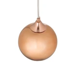 GloboStar® CANDELA 01309 Μοντέρνο Κρεμαστό Φωτιστικό Μπάλα Μονόφωτο 1 x E27 IP20 Χάλκινο Γυαλί - Μ15 x Π15 x Υ13cm
