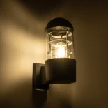 GLOBOSTAR® NEWI 01419 Μοντέρνο Φωτιστικό Τοίχου - Απλίκα με Ντουί 1 x E27 AC 220-240V IP20 - Μαύρο - Μ11 x Π17 x Υ25cm