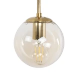 GloboStar® MADISON 01427 Μοντέρνο Επιτοίχιο Φωτιστικό Απλίκα Μονόφωτο 1 x E27 IP20 Χρυσό Μέταλλο με Μελί Γυαλί - Φ15 x Υ54cm