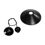 GLOBOSTAR® FONTE 203-0080 Μοντέρνο Κρεμαστό Φωτιστικό Οροφής με Ντουί 1 x E27 AC 220-240V IP20 - Μαύρο - Μ25.5 x Π25.5 x Υ10cm